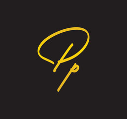 Cursive Letter Gold Alphabet Handwritten Signature Calligraphy