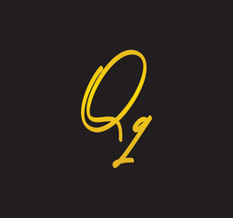 Cursive Letter Gold Alphabet Handwritten Signature Calligraphy
