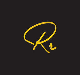 Cursive Letter Gold Alphabet Handwritten Signature Calligraphy