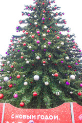 Christmas decorated green Christmas tree