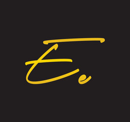 Cursive Letter Gold Alphabet Handwritten Signature Calligraphy