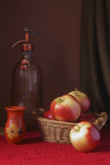 Fresh apples on a dark background