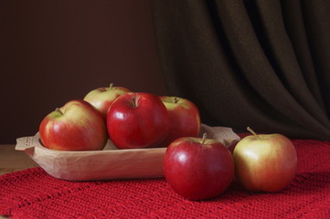Fresh apples on a dark background
