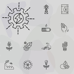 energy in gear icon. Ecology icons universal set for web and mobile