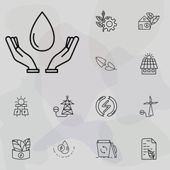 save the water icon. Ecology icons universal set for web and mobile