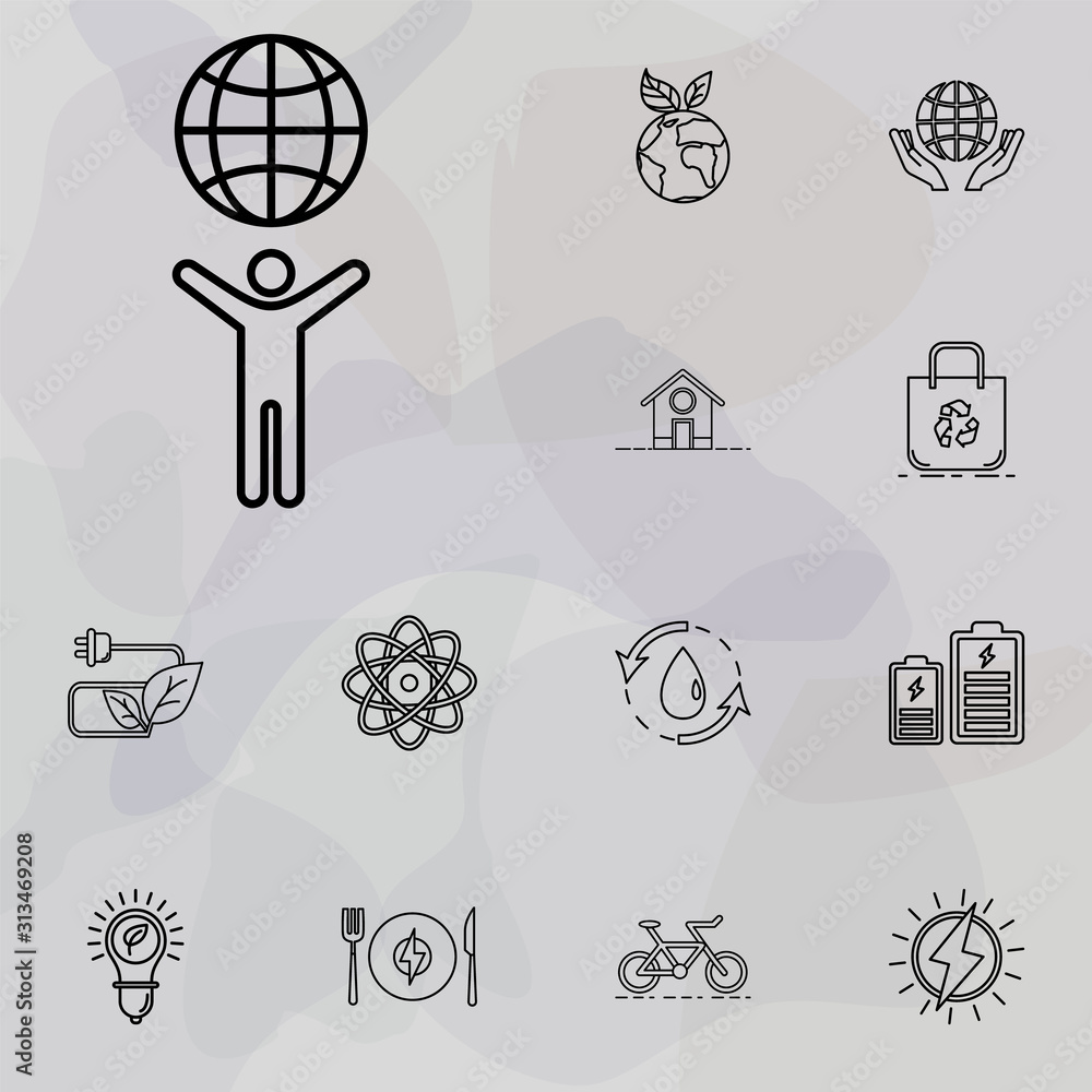 Poster save the planet icon. ecology icons universal set for web and mobile