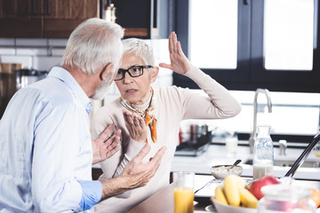 Senior couple in kitchen