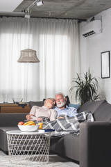 Senior couple spending time together at home