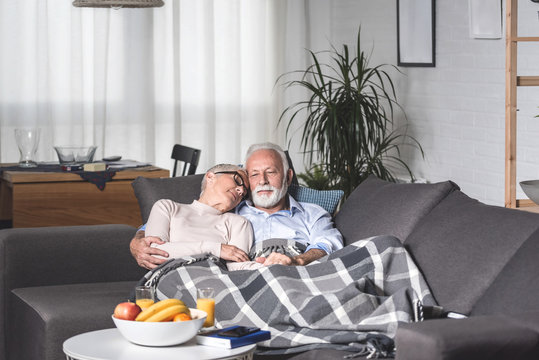 Senior couple spending time together at home
