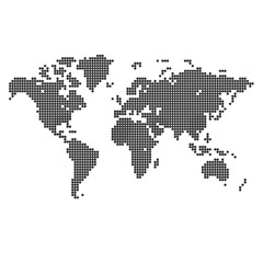 Dotted world map. Stock vector illustration isolated on white background.