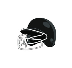 Baseball helmet. Player head protection. Baseball uniform. Vector graphic illustration. Isolated
