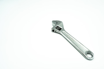  adjustable wrench on white background.