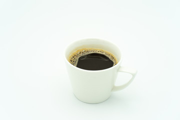 Cup coffee isolated on white background.