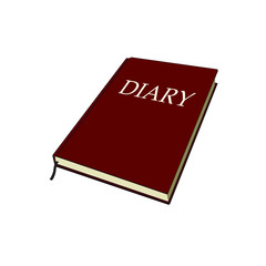 Diary for notes and memoires. Memory book. Vector graphic illustration isolated