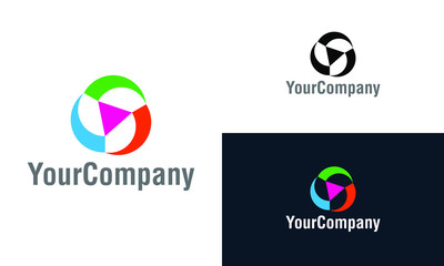 Abstract color play and stylish multimedia color logo icon design template elements. Vector logo template for company.
