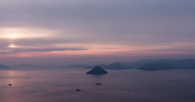 瀬戸内のタイムラプス映像、日の出の海景 / Time Lapse: Beautiful Sunrise in Setouchi JPN