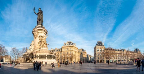 Fotobehang Panorama de la place de la République à Paris © jasckal