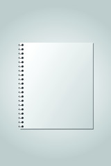 Blank Notepad with spirals isolated on gray background. Vector illustration