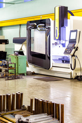 Machine building plant. Interior of the modern plant of steel billets