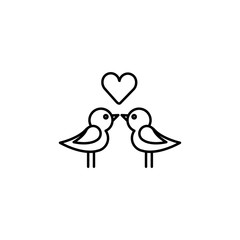 bird, love bird line icon. Elements of valentines day illustration icons. Signs, symbols can be used for web, logo, mobile app, UI, UX