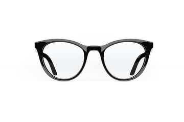 Eyeglasses on white background. Front view.