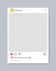  Frame for your photo for social network post. Transparent background. Vector isolated on white background