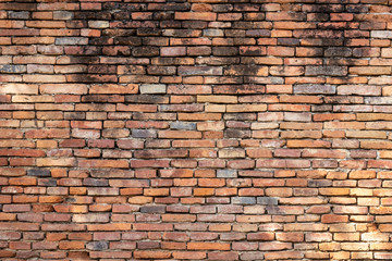 Beautiful orange brick wall that are not plastered background and texture.