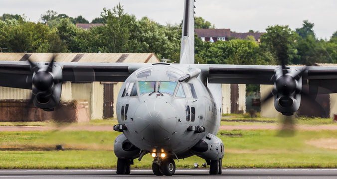 C-27 Spartan turning on the runway