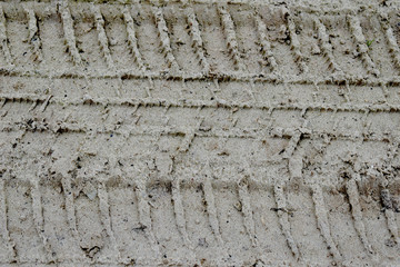 Tread pattern left on the sand.