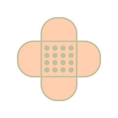 Adhesive plaster bandage icon symbol. Vector isolated on white background