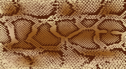 Distressed overlay texture of crocodile or snake skin leather, grunge vector background. brown camouflage print