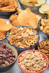 Salty snacks served as party food
