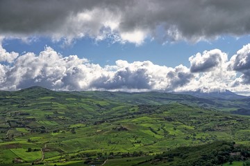 Sicilian landscape shot from the Petralia Soprana village