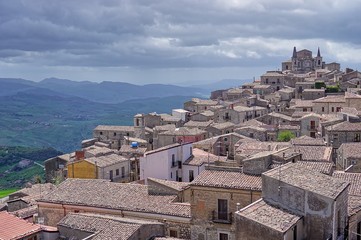 Roofs of the small Sicilian village Petralia Soprana