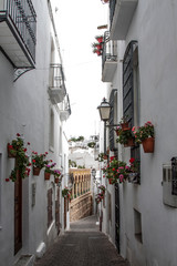Fototapeta na wymiar Mojácar, Almería, Spain; September 2019: Beautiful corners and charming places of the beautiful town of Mojacar. - Image.