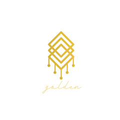 delicate golden geometric logo design. vector branding sign. 
