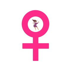  International Women's Day. Concept. Vector image isolated on a white background.