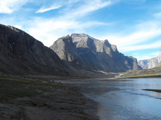 View towards Mount Odin at Auyuittuq National park
