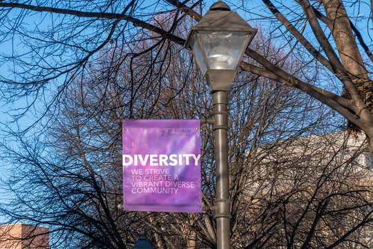 University Of St. Thomas Campus Flag And Sign