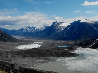 View towards Owl River Valley with Summit Lake on the right, Auyuittuq National park