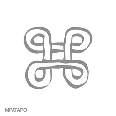 Vector monochrome icon with Adinkra symbol Mpatapo