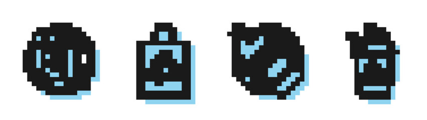 Set line No plastic bottle, Bio fuel canister, Plastic bag with recycle and Recycle bin with recycle symbol icon. Vector