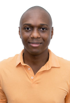 Passport photo of african american mature adult man