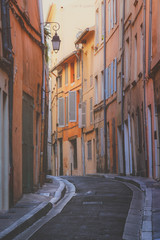 Provence typical city Aix en Provence with old house facade