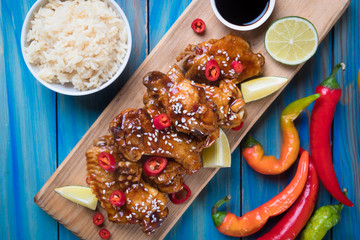 Asian spicy chicken wings