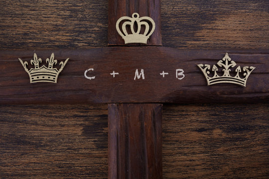Epiphany day home blessing tradition. Chalking the door. Three kings