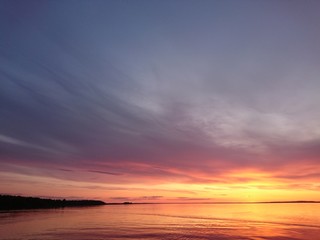 Fototapeta na wymiar Sunset in Karelia