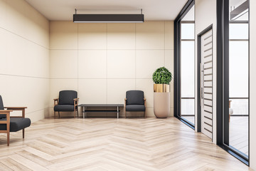 Modern waiting room with chairs