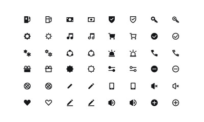 Application toolbar icons. Flat bicolor icons use green and gray colors. Vector images isolated on a white background