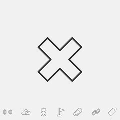 Obraz premium cross cancel icon vector illustration symbol